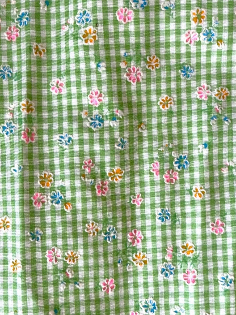 vintage 70s handmade flocked gingham wrap sun dress size XS